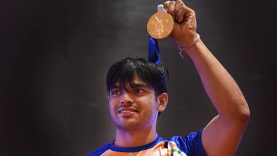 Neeraj Chopra with his Olympic Gold Medal (PTI) Neeraj Chopra with his Olympic Gold Medal (PTI)