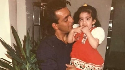 Sanjay Dutt celebrates his daughter Trishala's birthday with a childhood pic.