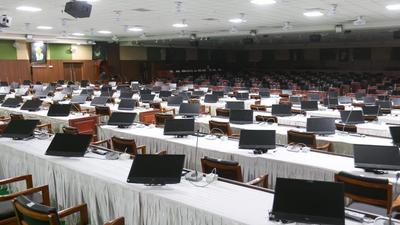 234 desktops the assembly have been fixed for the legislators. (HT FILE) 234 desktops the assembly have been fixed for the legislators. (HT FILE)