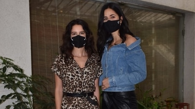Katrina Kaif and her sister Isabelle posed outside a dubbing studio. (Varinder Chawla) Katrina Kaif and her sister Isabelle posed outside a dubbing studio. (Varinder Chawla)