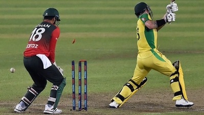 Australia were bowled out for their lowest total in T20Is (cricket.com.au (twitter))
