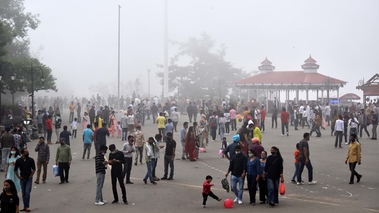 An increase on the number of tourists seen at Ridge, in Shimla, Himachal Pradesh. (Deepak Sansta / Hindustan Times) An increase on the number of tourists seen at Ridge, in Shimla, Himachal Pradesh. (Deepak Sansta / Hindustan Times)