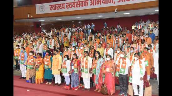 The health volunteers at the training session in Lucknow on Tuesday (Sourced)