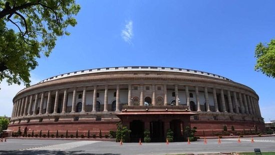 A view of the Parliament House in New Delhi.