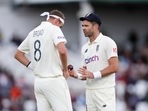 England's Stuart Broad and James Anderson