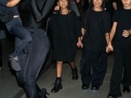 Kim Kardashian with her children at the Donda event recently.(Instagram) Kim Kardashian with her children at the Donda event recently.(Instagram)