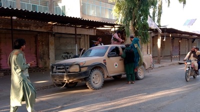 Taliban fighters are seen inside the city of Farah, capital of Farah province southwest of Kabul, Afghanistan. (AP file photo) Taliban fighters are seen inside the city of Farah, capital of Farah province southwest of Kabul, Afghanistan. (AP file photo)