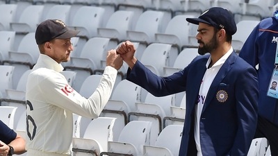 England captain Joe Root, left, and India captain Virat Kohli (AP) England captain Joe Root, left, and India captain Virat Kohli (AP)