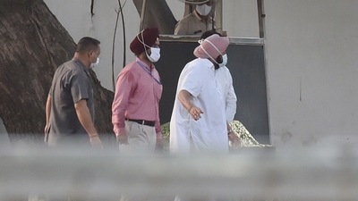 Punjab chief minister Captain Amrarinder Singh leaves after a meeting with Congress interim president Sonia Gandhi, in New Delhi. (Raj K Raj/HT Photo)