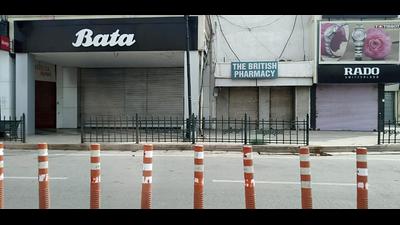 A view of a closed market during weekend restrictions in Lucknow on Sunday. (ANI Photo)