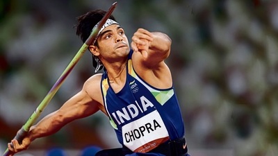 Neeraj Chopra throws for gold (MINT_PRINT) Neeraj Chopra throws for gold (MINT_PRINT)