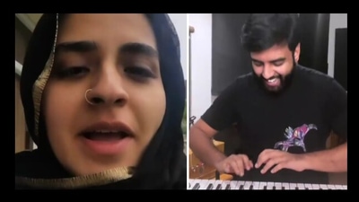 The recording starts with a fun mashup with a clip by Baji bombastic, a fun character created by Sheherzade Noor Peerzada. (Instagram/@yashrajmukhate) The recording starts with a fun mashup with a clip by Baji bombastic, a fun character created by Sheherzade Noor Peerzada. (Instagram/@yashrajmukhate)