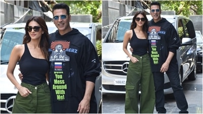 Vaani rounded off her look with blush pink lip shade, dewy skin and blushed cheeks. As for Akshay Kumar, he looked his uber-cool self as always. (Varinder Chawla)