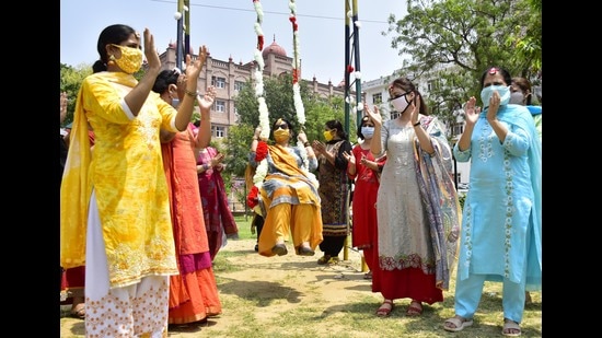 Teej festivities, in the month of sawan, are often marked by women in north India, taking to swings in the neighbourhood. (Photo: Sameer Sehgal/HT (Photo for representational purposes only)) Teej festivities, in the month of sawan, are often marked by women in north India, taking to swings in the neighbourhood. (Photo: Sameer Sehgal/HT (Photo for representational purposes only))