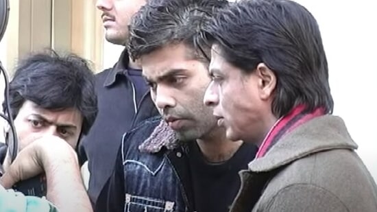 Karan Johar and Shah Rukh Khan on the set of Kabhi Alvida Naa Kehna.