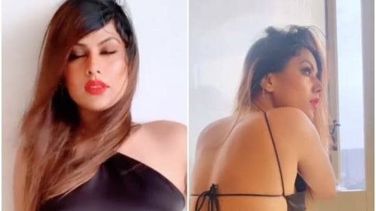 Nia Sharma in screenshots of her video.