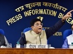 Union Ministers Piyush Goyal address a press conference in New Delhi on Thursday. Union Ministers Piyush Goyal address a press conference in New Delhi on Thursday.