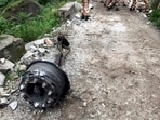 Part of a damaged bus after a massive landslide in Himachal Pradesh's Kinnaur district, on Thursday.(PTI Photo) Part of a damaged bus after a massive landslide in Himachal Pradesh's Kinnaur district, on Thursday.(PTI Photo)