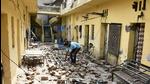 Owners of the three adjoining buildings that were damaged after the two-storeyed building collapse on Ludhiana’s RK Road have sought compensation for the damage to their property and goods. (Gurpreet Singh/HT) Owners of the three adjoining buildings that were damaged after the two-storeyed building collapse on Ludhiana’s RK Road have sought compensation for the damage to their property and goods. (Gurpreet Singh/HT)