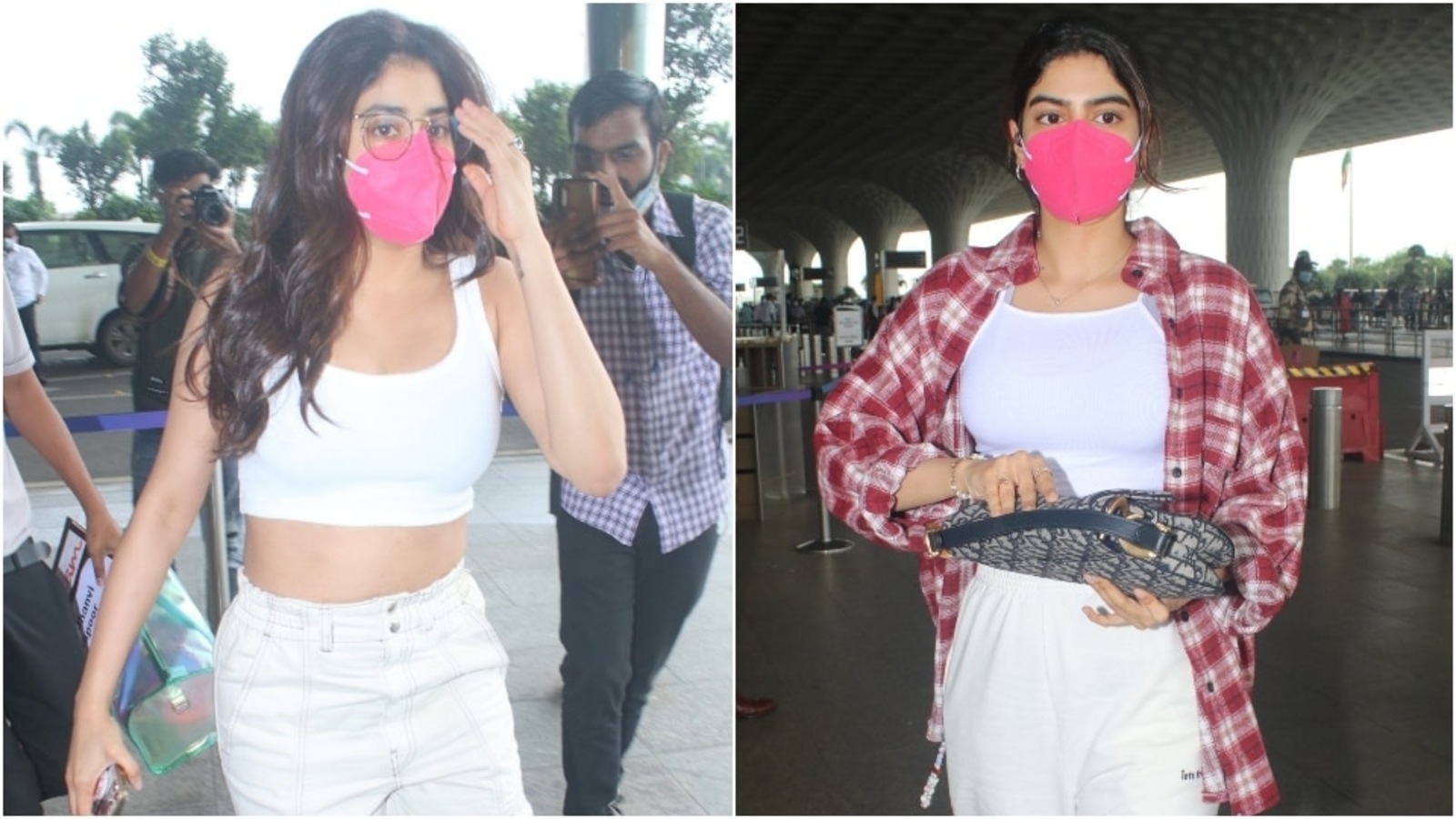 In Pics Janhvi Kapoor And Khushi Kapoor Slay Airport Fashion In Uber Chic Looks Hindustan Times