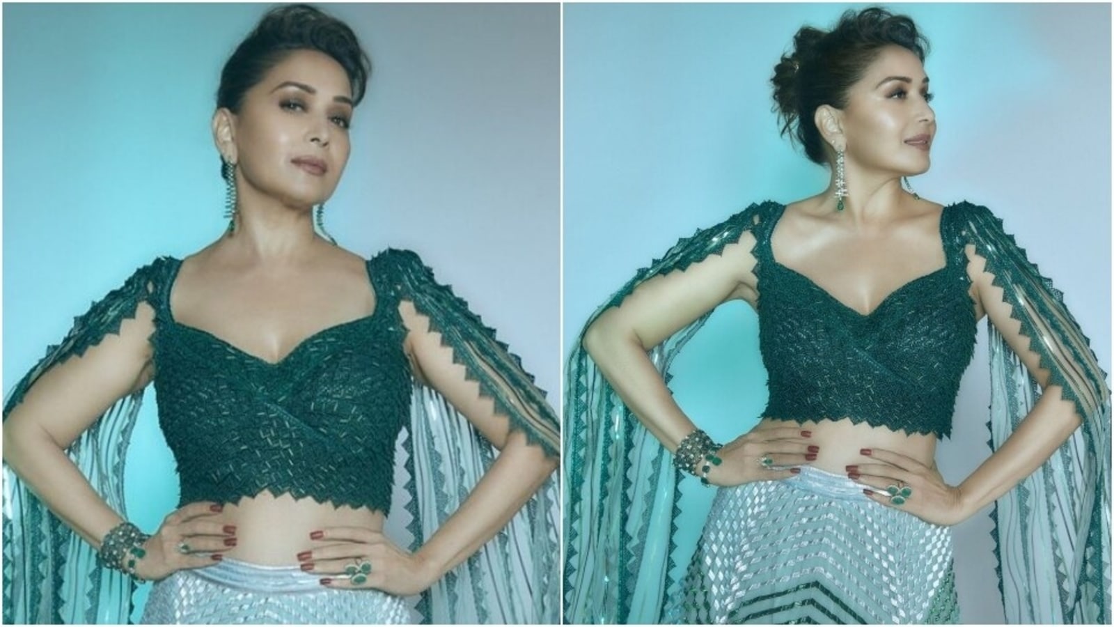 X Madhuri Dixit - Madhuri Dixit in â‚¹2 lakh futuristic-traditional lehenga is back in action  and how | Fashion Trends - Hindustan Times