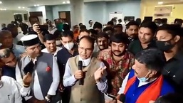The is image taken from the video that shows Shivraj Singh Chouhan and Kailash Vijayvargiya singing.