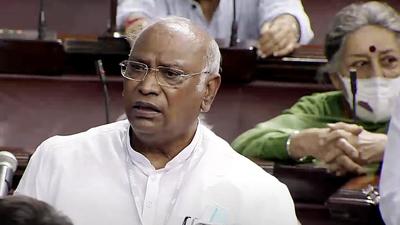 Leader of Opposition in Rajya Sabha Mallikarjun Kharge speaks during the Monsoon Session of Parliament, in New Delhi. (ANI) Leader of Opposition in Rajya Sabha Mallikarjun Kharge speaks during the Monsoon Session of Parliament, in New Delhi. (ANI)