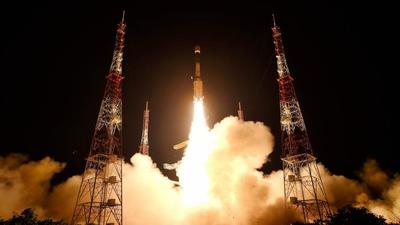 ISRO's earth observation satellite EOS-03 on-board GSLV-F10 blasts off from Sriharikota on Thursday. (PTI) ISRO's earth observation satellite EOS-03 on-board GSLV-F10 blasts off from Sriharikota on Thursday. (PTI)