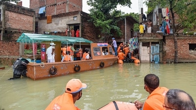 Relief works have been initiated and 20,768 rations kits and 167213 lunch packets have been distributed among the flood affected people. (PTI) Relief works have been initiated and 20,768 rations kits and 167213 lunch packets have been distributed among the flood affected people. (PTI)