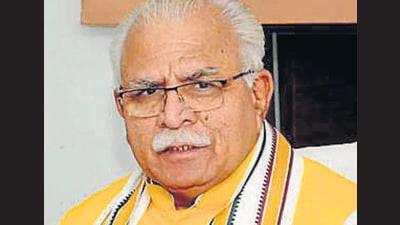 Haryana CM Manohar Lal Khattar said the state government is leaving no stone unturned to realise PM Modi’s vision of doubling income of farmers. (HT File) Haryana CM Manohar Lal Khattar said the state government is leaving no stone unturned to realise PM Modi’s vision of doubling income of farmers. (HT File)