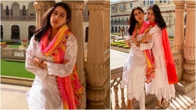 Sara Ali Khan loves her Chikankaris. She has been spotted quite a number of times stepping out in gorgeous Chikankari suits. (Instagram/@saraalikhan95)