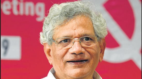 Communist Party of India (Marxist) General Secretary Sitaram Yechury was bitterly critical of the Bengal unit’s failure at the closed-door meeting on Thursday. (HT PHOTO.) Communist Party of India (Marxist) General Secretary Sitaram Yechury was bitterly critical of the Bengal unit’s failure at the closed-door meeting on Thursday. (HT PHOTO.)