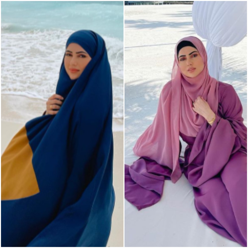 Sana also shared pictures posing on the beach. Sana also shared pictures posing on the beach.