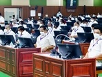Tamil Nadu finance minister PTR Palanivel Thiagarajan presents the state budget in Assembly, in Chennai. Tamil Nadu finance minister PTR Palanivel Thiagarajan presents the state budget in Assembly, in Chennai.