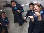 Santosh George Kulangara during zero-gravity training. (Photo: Safari TV)