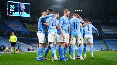Manchester City players (Twitter/Champions League) Manchester City players (Twitter/Champions League)