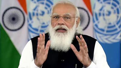 Prime Minister Narendra Modi speaks at UNSC debate on 'Enhancing Maritime Security: A Case For International Cooperation', in New Delhi. (ANI)