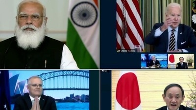 Thursday’s meeting was a follow-up to the meeting of foreign ministers on February 18 and the virtual Quad leaders summit on March 12. (HT file photo) Thursday’s meeting was a follow-up to the meeting of foreign ministers on February 18 and the virtual Quad leaders summit on March 12. (HT file photo)