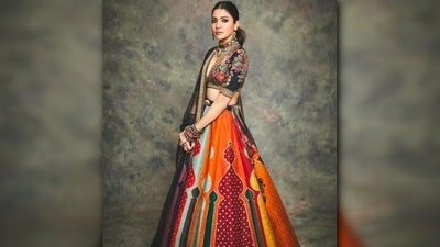 Anushka Sharma made jaws drop when she posed in a colourful traditional Sabyasachi lehenga for Diwali. (Instagram/@sabyasachiofficial) Anushka Sharma made jaws drop when she posed in a colourful traditional Sabyasachi lehenga for Diwali. (Instagram/@sabyasachiofficial)