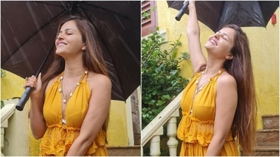 Rubina Dilaik enjoys the rain in ₹999 co-ord set, don't miss Abhinav Shukla's comment (Instagram/@rubinadilaik) Rubina Dilaik enjoys the rain in ₹999 co-ord set, don't miss Abhinav Shukla's comment (Instagram/@rubinadilaik)