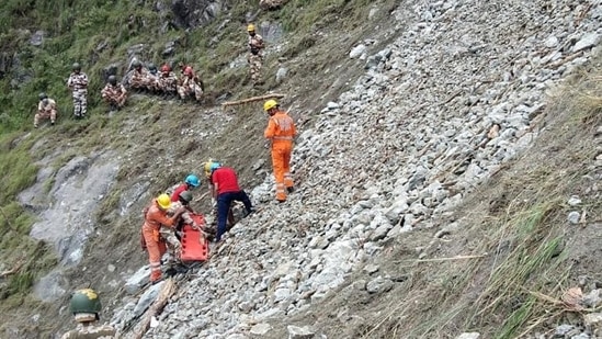 Army personnel, the Indo Tibetan Border Police, and National Disaster Response Force (NDRF) as well as sniffer dogs have been rummaging through the rubble for the third day. (ANI Photo)