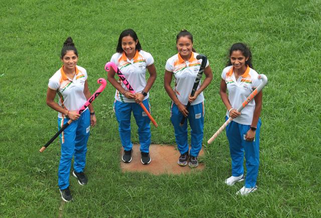 Indian women’s team hockey players, Udita Duhan , Sushila Chanu, Lalremsiami, and Navjot Kaur. (Photo: Shivam Saxena/HT) Indian women’s team hockey players, Udita Duhan , Sushila Chanu, Lalremsiami, and Navjot Kaur. (Photo: Shivam Saxena/HT)