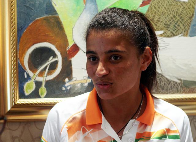 Sharmila Devi is overwhelmed by coach Sjoerd’s support for the team. (Photo: Shivam Saxena/HT) Sharmila Devi is overwhelmed by coach Sjoerd’s support for the team. (Photo: Shivam Saxena/HT)