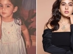 Sara Ali Khan in a throwback picture and now. Sara Ali Khan in a throwback picture and now.