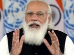 After the showering of the petals, PM Modi will address the nation. (ANI Photo) After the showering of the petals, PM Modi will address the nation. (ANI Photo)