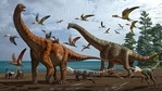 An artistic rendering of the Hami Pterosaur Fauna, with Silutitan sinensis on the left and Hamititan xinjiangensis on the right. (China’s Institute of Vertebrate Paleontology and Paleoanthropology) An artistic rendering of the Hami Pterosaur Fauna, with Silutitan sinensis on the left and Hamititan xinjiangensis on the right. (China’s Institute of Vertebrate Paleontology and Paleoanthropology)