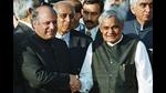 Pakistani Prime Minister Nawaz Sharif receives Indian Prime Minister Atal Bihari Vajpayee at the Wagah border in 1999. (AP) Pakistani Prime Minister Nawaz Sharif receives Indian Prime Minister Atal Bihari Vajpayee at the Wagah border in 1999. (AP)