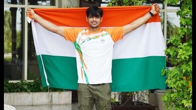 Olympic gold medallist, javelin thrower Neeraj Chopra at Taj Palace, New Delhi. (Photo: Gokul VS/HT) Olympic gold medallist, javelin thrower Neeraj Chopra at Taj Palace, New Delhi. (Photo: Gokul VS/HT)