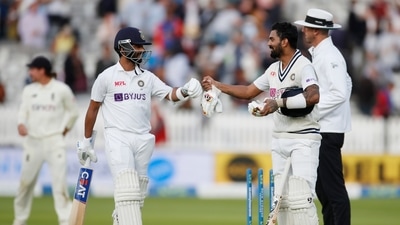 India's KL Rahul and Ajinkya Rahane at the end of the days play. (Action Images via Reuters)