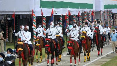 Police have also carried out flag marches in their respective jurisdictions in Chandigarh in the past couple of days. (HT Photo) Police have also carried out flag marches in their respective jurisdictions in Chandigarh in the past couple of days. (HT Photo)